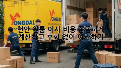 천안 원룸 이사, 비용 꼼꼼하게 계산하고 후회 없이 이사하기!